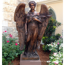 estatua de ángel alado de bronce de alta calidad